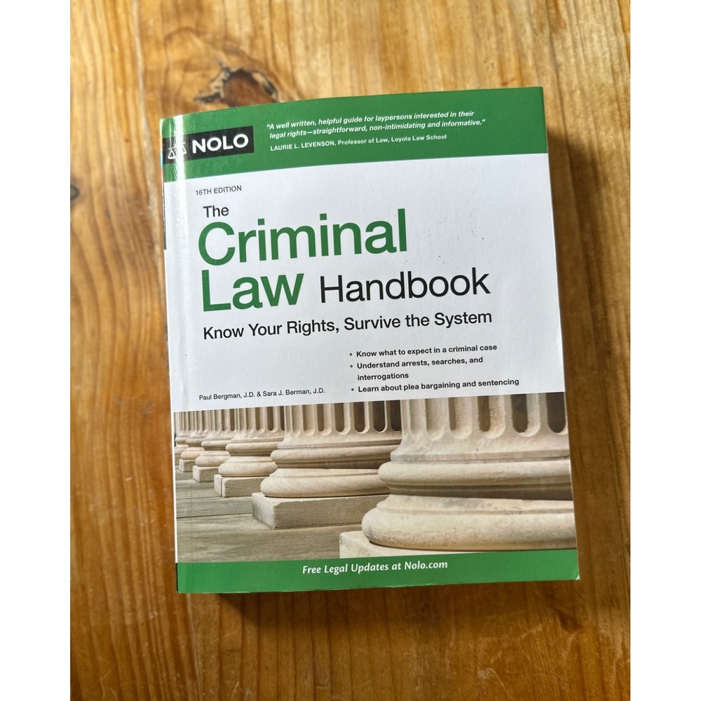 The Criminal Law Handbook 16th Ed 2020 Nolo Paul Bergman Paperback Know Rights